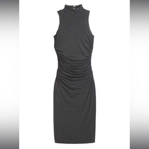 WHBM Ruched Dark Gray Dress